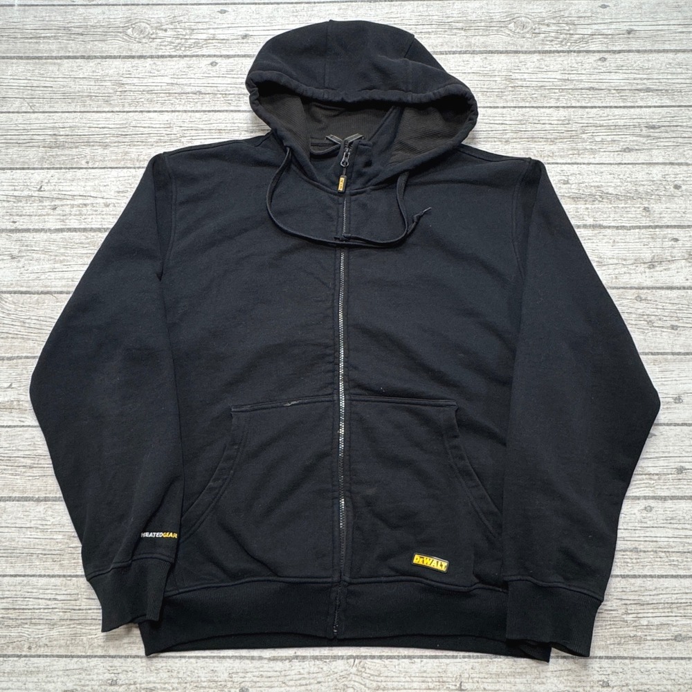 DEWALT Hoodie Men's XL Black Full Zip Heated Gear Relaxed Fit Utility Workwear